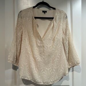 Talbots Cream Blouse- Petite Large